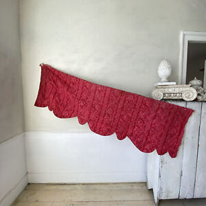 75x22 Valance Pelmet Pinky Red Antique French Floral Stripe Fabric Quilted Va
