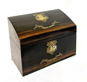 Antique Victorian Coromandel Gilt Decorative Mounts Stationary Box Letter Box
