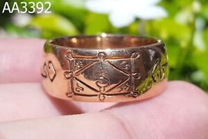 Copper Ring Lp Kuay Wat Kositaram Protect Thai Amulet Ring Size 8 Us A3392 R6