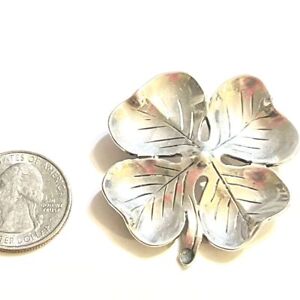 Kalo Silver 4 Leaf Clover Brooch Hand Wrought Sterling Pin Arts And Crafts