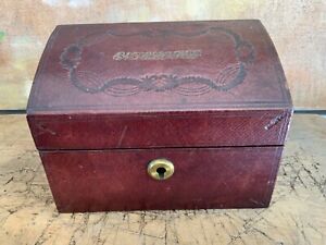 English Leather Stationary Box William Iv Circa 1830