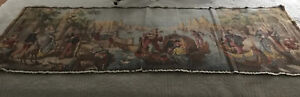 Large Vintage Tapestry Courting Scenes Made In Belgium 20 X60 