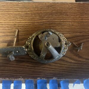 Vintage Manual Solid Brass Door Bell With Turn Key Crank And Hardware Working
