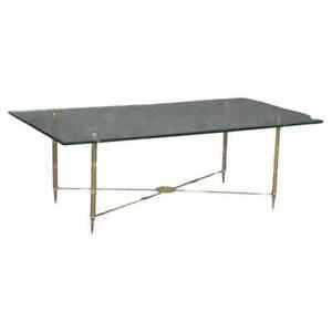 Fantastic Bronze And Thick Glass Directoire Maison Jansen Style Coffee Table