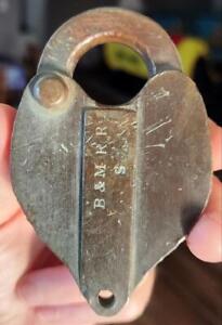 Williams Page Co Boston Bronze Brass B M Obsolete Lock Padlock As Is No Key