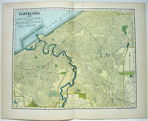 Cleveland Ohio Original 1903 City Map By Dodd Mead Company Antique