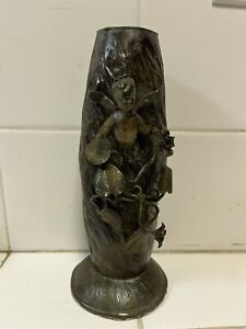 Antique Bronze Vase With A Fairy Figure