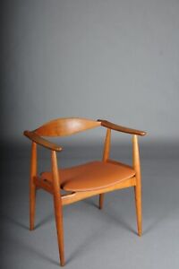 Hans J Wegner Chair Teak Leather Model Ch 35 Carl Hansen Son Denmark