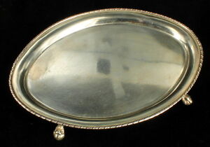 Antique Victorian Silver Plate Mini Plateau Perfume Tray Ball Claw Ftd Talons