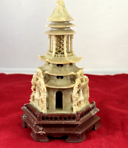 Chinese Hand Carved Soapstone Temple