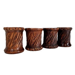 4 Groove Wood Carving Stand Base Pedestal Statue Sculpture Jewelery Curiosity