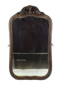 Antique Carved Oak Wood Dresser Chest Vanity Mirror Beveled 35 25 X 25 Wall