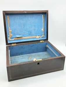 Antique Wooden Box Document Box Bible Box Vintage Boxes Keepsake Box