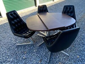 Vladmir Kagan Chromcraft Star Trek Sculpta Chairs Table Leaf Set 60s Mcm Retro
