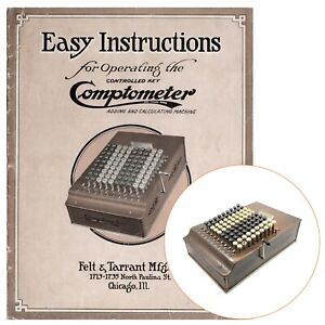 Repro Comptometer Adding Machine Instruction Manual User Antique Controlled Key