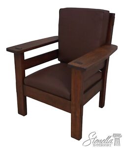 F63131ec Vintage Stickley Style Mission Oak Arts Crafts Chair