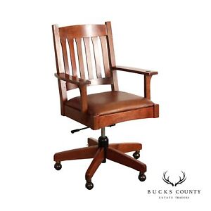 Stickley Mission Collection Oak Swivel Tilt Desk Chair