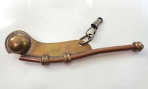 Wwii Era Us Navy Usn Brass Bosun S Boatswain Whistle Original Antique Copper