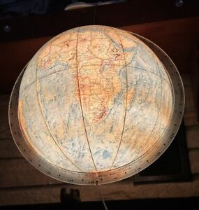 Vintage Mcm 1960s Time Life World Globe Lighted By Replogle Works 
