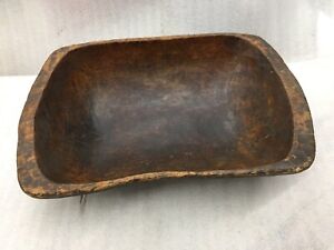 Old Antique Very Large Wooden Dough Out Bowl 27 X 17 X7 Table Centerpiece