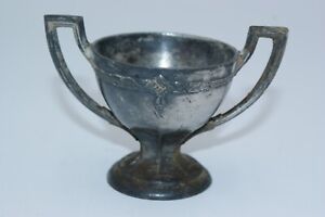 Vintage Roman E144 Silver Trophy Cup Floral Motif Flared Opening