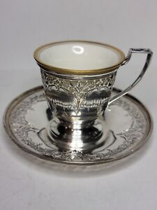 Vintage Sterling Silver Saucer 6174 And Cup Liner 6174 And Lenox Cup Demitasse