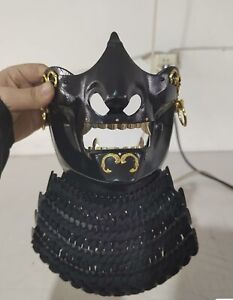 Wearable Japanese Samurai Armor Yoroi Face Mask Menpo Handmade Iron