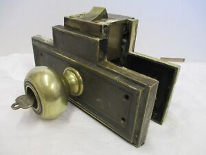 Antique 1905 Russwin Exterior Entry Door Lockset Key Niantic 2850 Heavy Brass