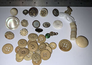 Antique Bone Mop Buttons Lot