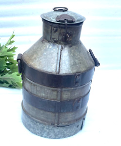 Vintage Indian Iron Milk Can Handcrafted Big Milk Churn Home D Cor