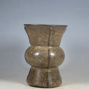 6 8 China Old Antique Song Dynasty Guan Kiln Ru Porcelain Brown Lce Crack Vase