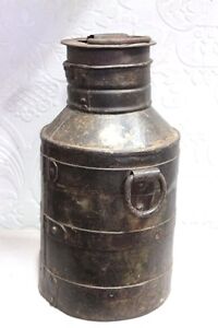Iron Milk Can Vintage Antique Indian Handmade Decorative Collectible Ps 99