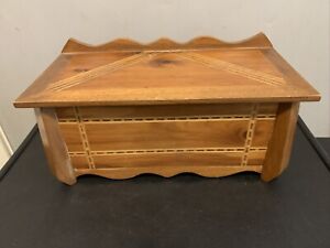 Beautifully Hand Crafted 13 Small Cedar Chest W Inlay Normal Wear And Tear