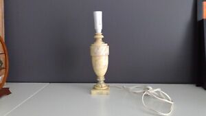Lamp Base Alabaster Made In Italy Urn Shape Vintage Antique Light