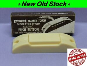  Vintage Leviton Ivory Art Deco Doorbell Push Button Feather Touch Usa New