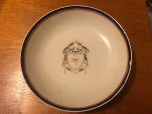 18th Century Antique Chinese Armorial Porcelain Plate