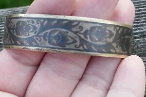Circa 1930 S Russian 875 Fine Silver Niello Bracelet 8 Long