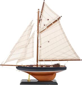 15 Wooden Sailboat Decor Classic Columbia America S Cup Ship Model Nautical 