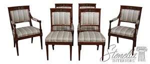 L62321ec Set Of 6 French Empire Cherry Dining Room Chairs