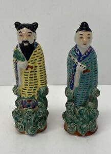 Very Nice Pair Of Chinese Republic Period Famille Rose Porcelain Figures 5 6 