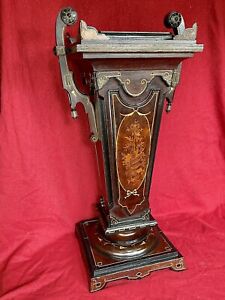 Antique Victorian Renaissance Revival Aesthetic Style Ornate Walnut Pedestal
