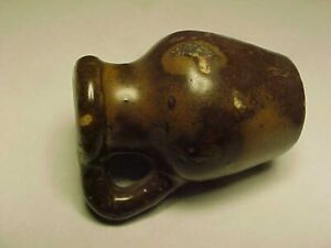 Primitive Miniature Handmade Tiny Brown Stoneware Jug 1 1 2 Drip Glaze