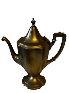 Antique Meriden S P Co Intl Silver Plate Hinge Top Tea And Coffee Pot Cool Deco