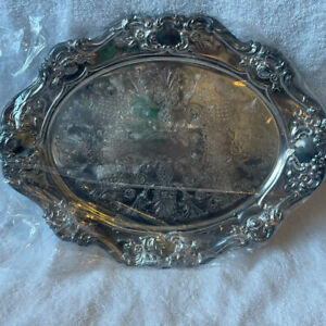 Vintage Towle Ornate Silver Plate Oval Serving Tray Dish Platter Towle E P 4064