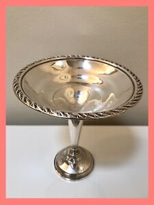 Vintage Amston Sterling Silver Pedestal Compote Candy Dish Circa 1945 1950