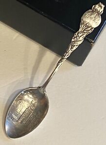 Big Sterling Silver Souvenir Spoon Toledo J J Freeman Frog Sword Blade Corn