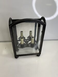 Glass And Wrought Iron Wall Sconce Light Lantern Lamp Gothic Outdoor Wall Sconce