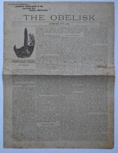 Antique 1880 Lockport New York Newspaper The Obelisk W Merchants Gargling Oil Ad
