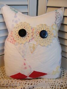 Owl Made From Vintage Quilt