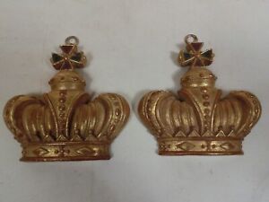 Crown Gold Gilt Picture Toppers Mantel Ornament Royalty French English Interest